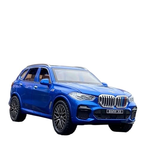 1 32 Für BMW X5 SUV Legierung Automodell Druckguss Spielzeug Sound Und Licht Pullback Collection Favoriten Dekoration Druckgussmodelle Motorfahrzeuge(Blau) von DUEVEL