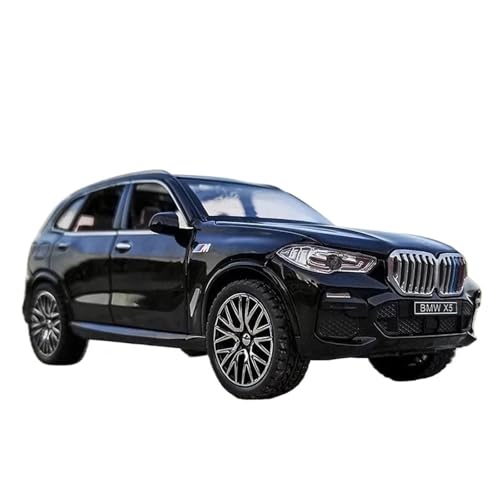 1 32 Für BMW X5 SUV Legierung Modell Auto Spielzeug Druckguss Casting Pull Back Sound Und Licht Auto Enthusiasten Fahrzeug Druckgussmodelle Motorfahrzeuge(Schwarz) von DUEVEL