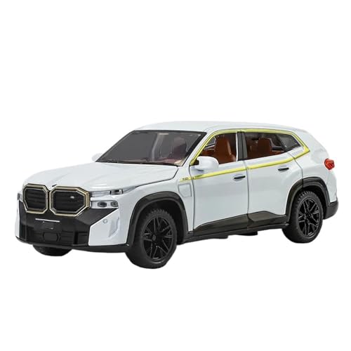 1 32 Für BMW XM SUV Legierung Sportwagen Modell Druckguss Metall Auto Fahrzeuge Modell Simulation Sound Und Licht Spielzeug Druckgussmodelle Motorfahrzeuge(White) von DUEVEL