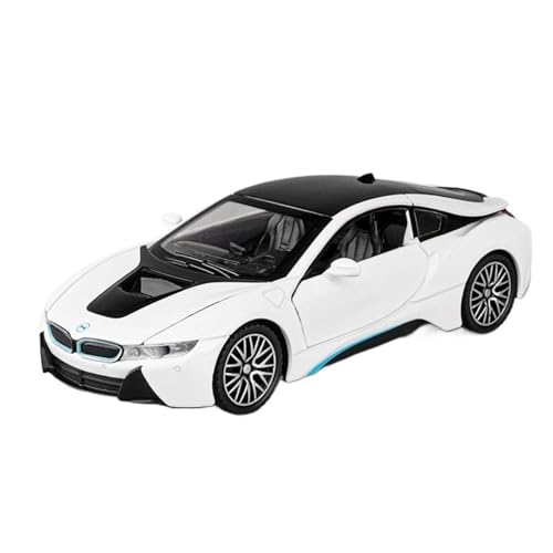 1 32 Für BWM I8 Legierung Auto Modell Hohe Simulation Druckguss Spielzeug Mit Sound Und Licht Zurückziehen Fahrzeuge Druckgussmodelle Motorfahrzeuge(White) von DUEVEL