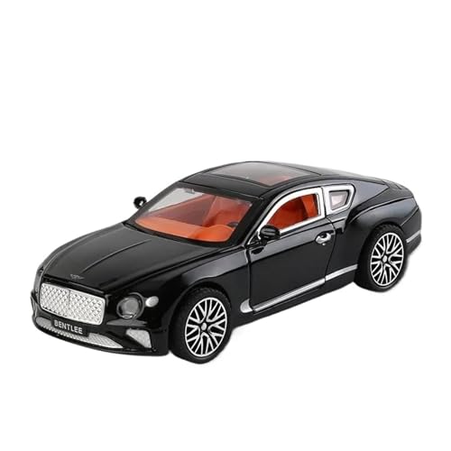 1 32 Für Bentley Continental GT Metall Fahrzeug Legierung Modell Auto Sammlungen Druckguss Spielzeug Sound Licht Druckgussmodelle Motorfahrzeuge(Schwarz) von DUEVEL