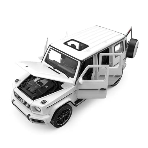 1 32 Für Benz-G63 G63 SUV Legierung Auto Modell Diecast Metall Geländewagen Sound Licht Sammlung Auto Modell Geschenk Druckgussmodelle Motorfahrzeuge(White) von DUEVEL