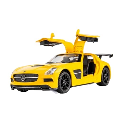 1 32 Für Benz SLS AMG-GT Legierung Sportwagen Modell Diecast Metall Fahrzeuge Auto Modell Display Ornamente Sammlerstücke Druckgussmodelle Motorfahrzeuge(Yellow) von DUEVEL