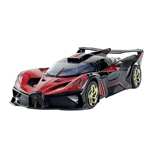 1 32 Für Bugatti Bolide Diecast Metall Legierung Modell Auto Sound Licht Zurückziehen Sammlung Spielzeug Hause Dekoration Druckgussmodelle Motorfahrzeuge(Rot) von DUEVEL