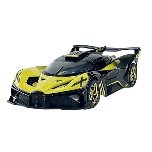 1 32 Für Bugatti Bolide Diecast Metall Legierung Modell Auto Sound Licht Zurückziehen Sammlung Spielzeug Hause Dekoration Druckgussmodelle Motorfahrzeuge(Yellow) von DUEVEL