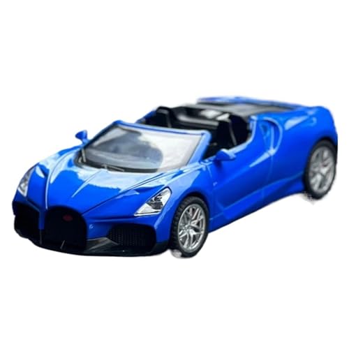 1 32 Für Bugatti Mistral W16 Legierung Supersportwagen Modell Druckguss Metall Spielzeug Rennwagen Modell Simulation Sound Und Licht Druckgussmodelle Motorfahrzeuge(Blau) von DUEVEL