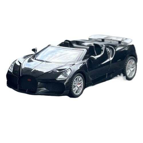 1 32 Für Bugatti Mistral W16 Legierung Supersportwagen Modell Druckguss Metall Spielzeug Rennwagen Modell Simulation Sound Und Licht Druckgussmodelle Motorfahrzeuge(Schwarz) von DUEVEL