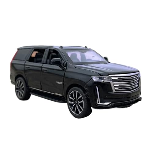 1 32 Für Cadillac Escalade Geländewagen Fahrzeug Spielzeug Simulation Metalllegierung Modellauto Mit Sound Licht Und Pull Back Druckgussmodelle Motorfahrzeuge(Schwarz) von DUEVEL