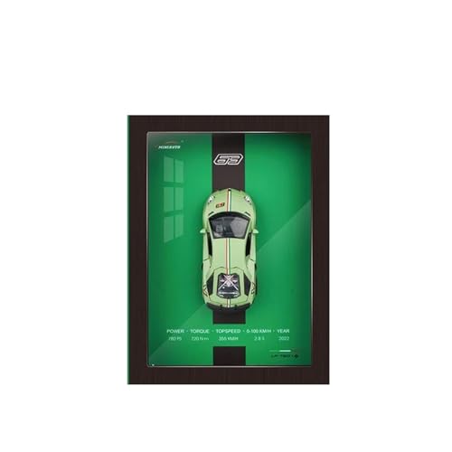 1 32 Für Collector's Edition Metall Foto Rahmen Version Sport Auto Modell Simulation 3D Rennwagen Hängen Druckgussmodelle Motorfahrzeuge(Grün) von DUEVEL
