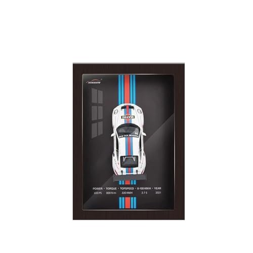 1 32 Für Collector's Edition Metall Foto Rahmen Version Sport Auto Modell Simulation 3D Rennwagen Hängen Druckgussmodelle Motorfahrzeuge(White 2) von DUEVEL