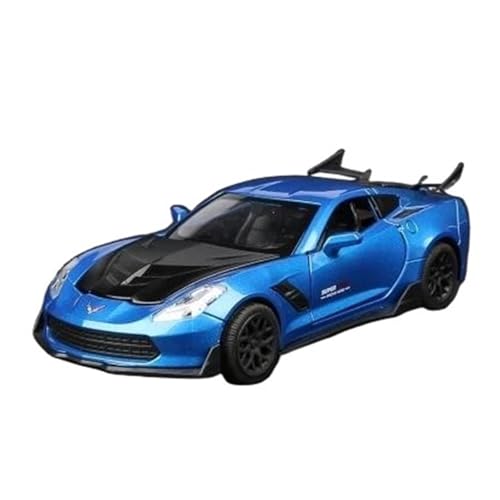 1 32 Für Corvette ZR1 Legierung Sportwagen Modell Mit Sound Licht Pull Back Fahrzeuge Erwachsene Enthusiasten Junge Geschenk Druckgussmodelle Motorfahrzeuge(Blau) von DUEVEL