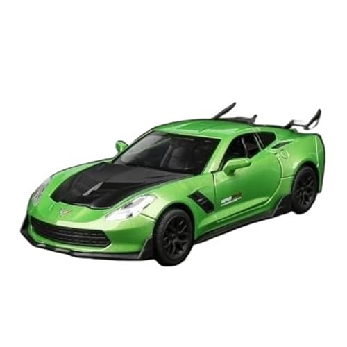 1 32 Für Corvette ZR1 Legierung Sportwagen Modell Mit Sound Licht Pull Back Fahrzeuge Erwachsene Enthusiasten Junge Geschenk Druckgussmodelle Motorfahrzeuge(Grün) von DUEVEL