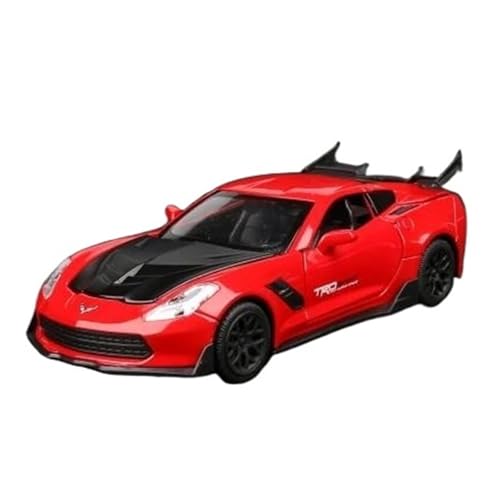 1 32 Für Corvette ZR1 Legierung Sportwagen Modell Mit Sound Licht Pull Back Fahrzeuge Erwachsene Enthusiasten Junge Geschenk Druckgussmodelle Motorfahrzeuge(Red 1) von DUEVEL