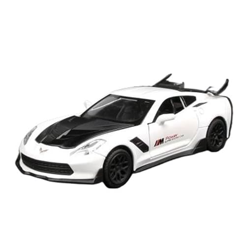 1 32 Für Corvette ZR1 Legierung Sportwagen Modell Mit Sound Licht Pull Back Fahrzeuge Erwachsene Enthusiasten Junge Geschenk Druckgussmodelle Motorfahrzeuge(White) von DUEVEL