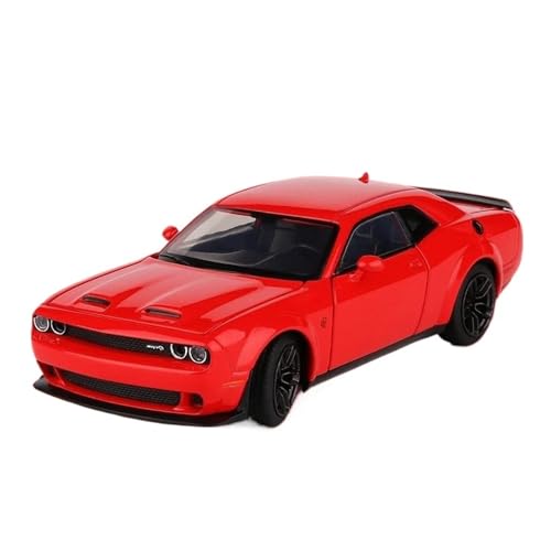 1 32 Für Dodge Challenger SRT Legierung Auto Modell Druckguss Spielzeug Metall Muscle Car Modell Simulation Sound Druckgussmodelle Motorfahrzeuge(Red2) von DUEVEL