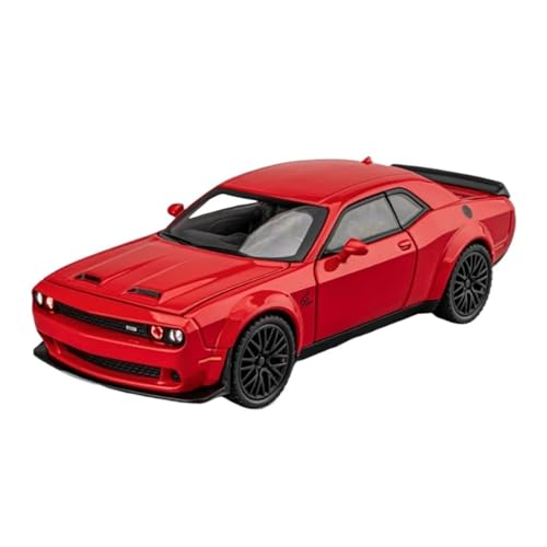 1 32 Für Dodge Challenger SRT Legierung Musle Auto Modell Druckguss Metall Sport Auto Modell Simulation Kleine Auto Sammlung Druckgussmodelle Motorfahrzeuge(Rot) von DUEVEL