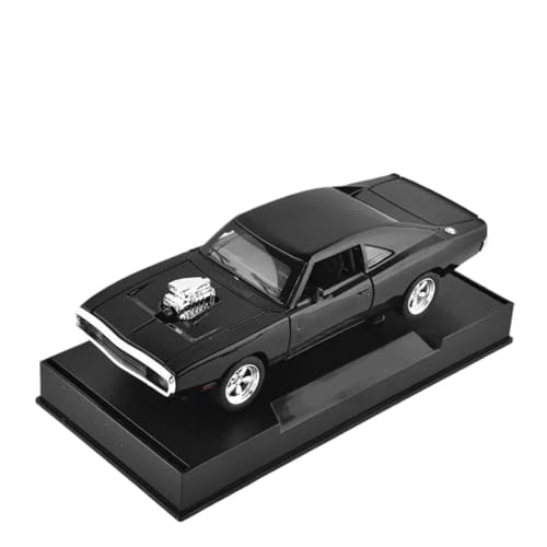 1 32 Für Dodge Charger Automodell Druckguss-Legierung Pferde Muskelfahrzeug Mit Sound Licht, Pull-Sammlerstücke Druckgussmodelle Motorfahrzeuge(Schwarz) von DUEVEL