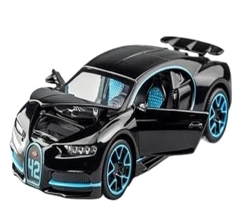 1 32 Für Druckguss-Legierung Auto Metall Pull Back Simulation Auto Spielzeug Sportwagen Akusto-optische Sammlung Dekoration Druckgussmodelle Motorfahrzeuge(Schwarz) von DUEVEL