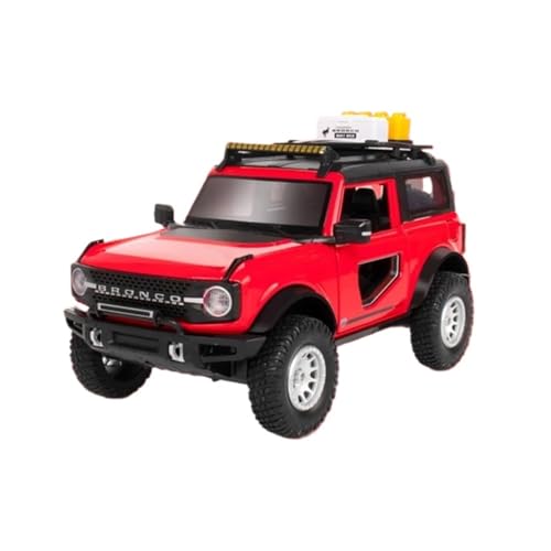 1 32 Für Ford Bronco Lima Legierung Auto Diecast Metall Geländewagen Modell Simulation Sound Und Licht Druckgussmodelle Motorfahrzeuge(Rot) von DUEVEL