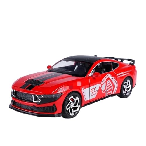 1 32 Für Ford Mustang Shelby GT500 Legierung Guss Spielzeug Auto Modell Sound Und Licht Spielzeug Sammlerstücke Druckgussmodelle Motorfahrzeuge(Rot) von DUEVEL