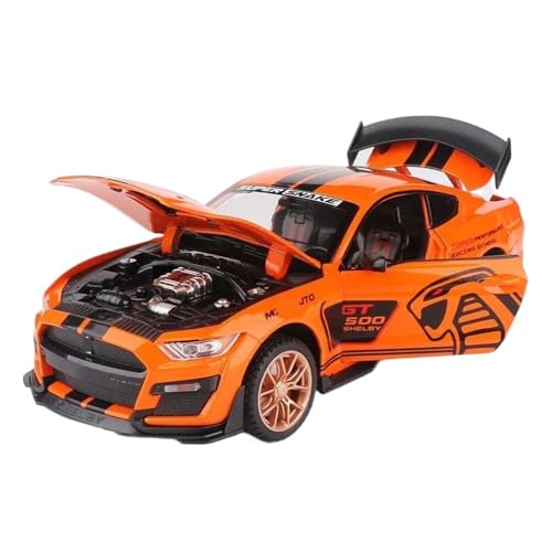 1 32 Für Ford Mustang Shelby GT500 Legierung Sportwagen Modell Simulation Diecast Metall Auto Modell Sound Und Licht Spielzeug Druckgussmodelle Motorfahrzeuge(Rot) von DUEVEL