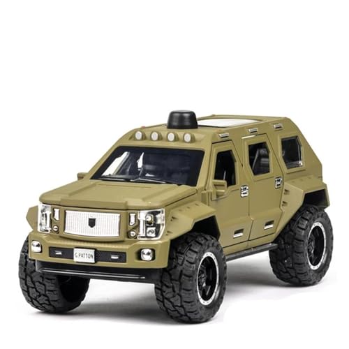 1 32 Für G.Patton GX Alloy Armored Car Diecast Off-Road Vehicles Metal Explosion Proof Car Model Sound Light Druckgussmodelle Motorfahrzeuge(Grün) von DUEVEL