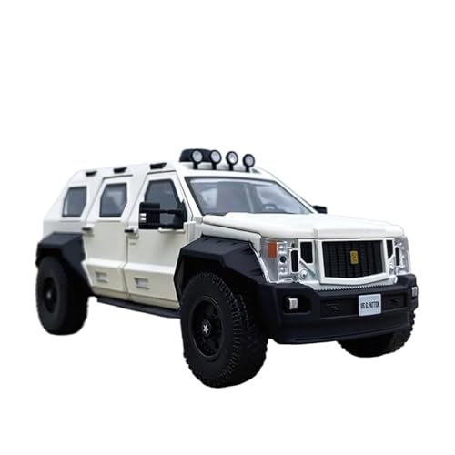 1 32 Für G.Patton GX Alloy Armored Car Diecast Off-Road Vehicles Metal Explosion Proof Car Model Sound Light Druckgussmodelle Motorfahrzeuge(White) von DUEVEL