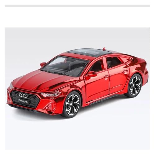 1 32 Für Galvanikversion Audi RS7 Legierung Sportwagen Druckguss Metall Rennfahrzeug Automodell Sound Und Licht Spielzeug Druckgussmodelle Motorfahrzeuge(Rot) von DUEVEL