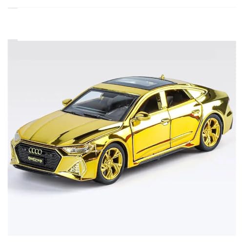 1 32 Für Galvanikversion Audi RS7 Legierung Sportwagen Druckguss Metall Rennfahrzeug Automodell Sound Und Licht Spielzeug Druckgussmodelle Motorfahrzeuge(Yellow) von DUEVEL