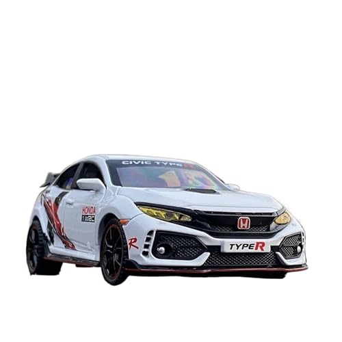 1 32 Für Honda Civic Type R Legierung Sportwagen Druckguss Spielzeugfahrzeuge Metallautomodell Sound Und Licht Sammlung Spielzeug Druckgussmodelle Motorfahrzeuge(White) von DUEVEL