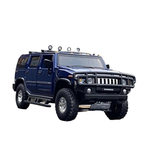 1 32 Für Hummer H2 Legierung Auto Druckguss Spielzeug Metall Geländewagen Modell Simulation Sound Licht Sammlung Druckgussmodelle Motorfahrzeuge(Blau) von DUEVEL