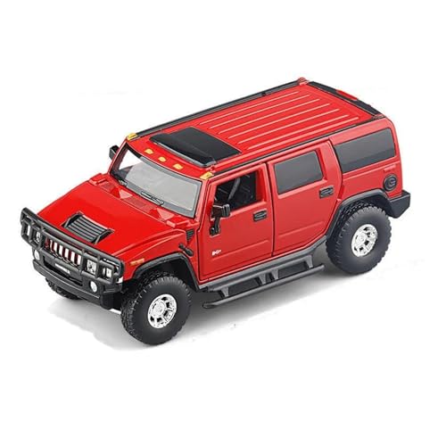1 32 Für Hummer H2 Legierung Auto Druckguss Spielzeug Metall Geländewagen Modell Simulation Sound Licht Sammlung Druckgussmodelle Motorfahrzeuge(Rot) von DUEVEL