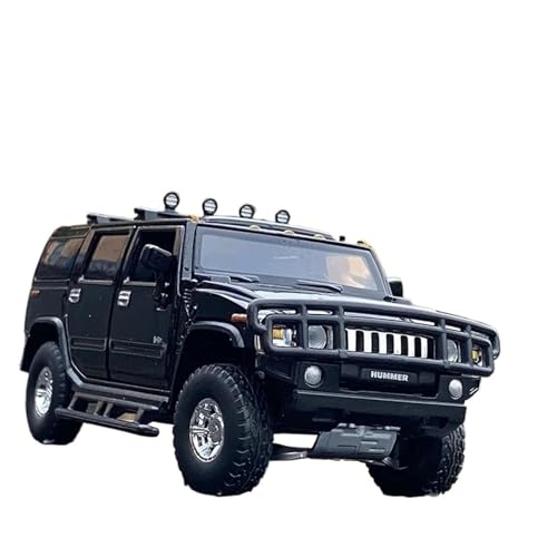 1 32 Für Hummer H2 Legierung Auto Druckguss Spielzeug Metall Geländewagen Modell Simulation Sound Licht Sammlung Druckgussmodelle Motorfahrzeuge(Schwarz) von DUEVEL