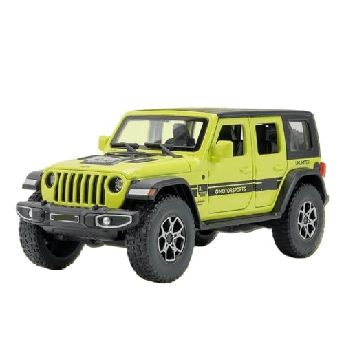 1 32 Für Jeep Wrangler Rubicon Geländewagen Legierung Modellauto Spielzeug Druckguss Metallfahrzeug Sound Und Licht Auto Spielzeug Druckgussmodelle Motorfahrzeuge(Grün) von DUEVEL