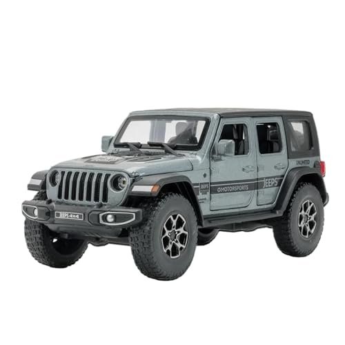 1 32 Für Jeep Wrangler Simulation Spielzeug Fahrzeuge Modell Sound Und Licht Stoßdämpfer Legierung Spielzeug Sammlung Geschenk Druckgussmodelle Motorfahrzeuge(Gray) von DUEVEL