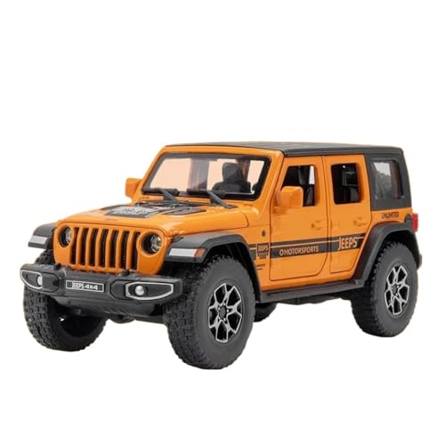 1 32 Für Jeep Wrangler Simulation Spielzeug Fahrzeuge Modell Sound Und Licht Stoßdämpfer Legierung Spielzeug Sammlung Geschenk Druckgussmodelle Motorfahrzeuge(Orange) von DUEVEL