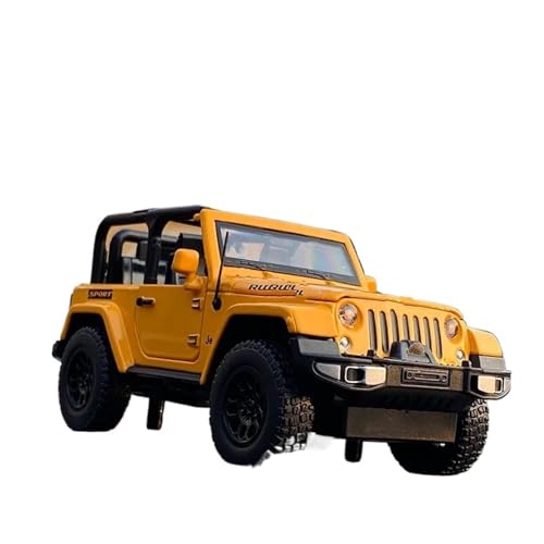 1 32 Für Jeeps Wrangler Rubicon Legierung Automodell Druckguss Geländewagen Automodell Hochsimulation Metallspielzeug Druckgussmodelle Motorfahrzeuge(Yellow) von DUEVEL