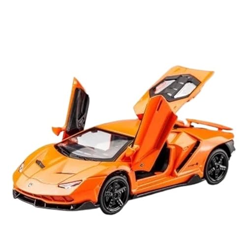 1 32 Für Lamborghini LP770 Legierung Sportwagen Modell Druckguss Spielzeug Fahrzeuge Sound Licht Super Racing Lifting Tail Pull Auto Spielzeug Druckgussmodelle Motorfahrzeuge(Orange) von DUEVEL