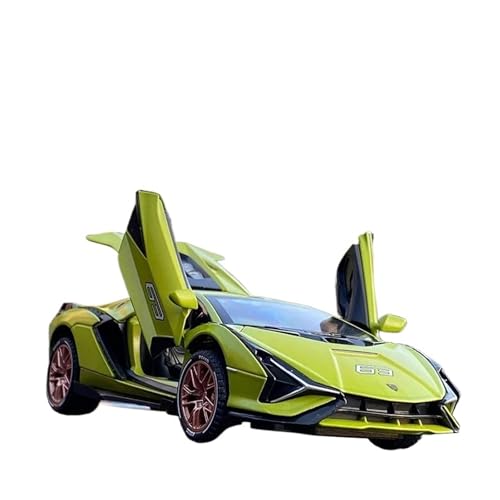1 32 Für Lamborghini SIAN Legierung Super Sport Auto Modell Druckguss Spielzeug Metall Auto Modell Simulation Sound Licht Spielzeug Druckgussmodelle Motorfahrzeuge(Grün) von DUEVEL