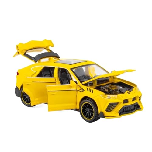 1 32 Für Lamborghini Urus Sportwagen Simulation Druckguss Metalllegierung Modellauto Sound Light Pull Back Collection Spielzeug Druckgussmodelle Motorfahrzeuge(Yellow) von DUEVEL