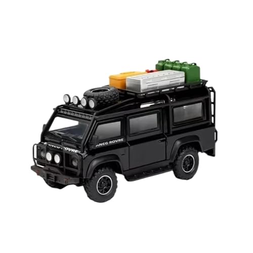 1 32 Für Land Range Rover Defender Van Legierung Camping Auto Druckguss Metall Geländefahrzeuge Modell Sound Licht Druckgussmodelle Motorfahrzeuge(Schwarz) von DUEVEL