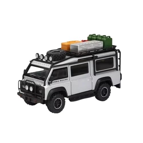 1 32 Für Land Range Rover Defender Van Legierung Camping Auto Druckguss Metall Geländefahrzeuge Modell Sound Licht Druckgussmodelle Motorfahrzeuge(White) von DUEVEL