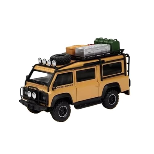 1 32 Für Land Range Rover Defender Van Legierung Camping Auto Druckguss Metall Geländefahrzeuge Modell Sound Licht Druckgussmodelle Motorfahrzeuge(Yellow) von DUEVEL