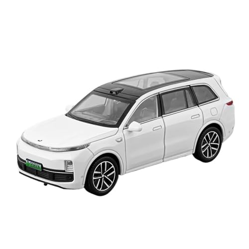1 32 Für Leading IDEAL L9 Flaggschiff SUV Legierung Metall Auto Modell Sound Licht Desktop Sammlung Hobby Dekoration Kleines Modell Druckgussmodelle Motorfahrzeuge(White) von DUEVEL