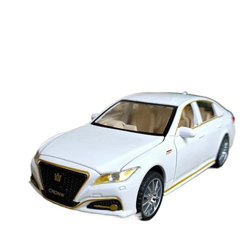 1 32 Für Legierung Simulation Toyota Crown Auto Spielzeug Sound Und Licht Zurück Zu Die Auto Serie Sammlung Ornamente Druckgussmodelle Motorfahrzeuge(White) von DUEVEL
