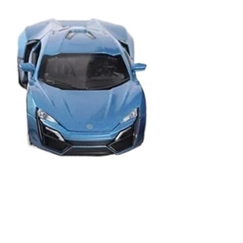 1 32 Für Lykan Hypersport Super Auto Simulation Druckguss Metalllegierung Modellauto Sammlung Sound Light Pull Back Spielzeug Druckgussmodelle Motorfahrzeuge(Blau) von DUEVEL
