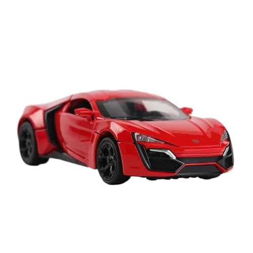 1 32 Für Lykan Hypersport Super Auto Simulation Druckguss Metalllegierung Modellauto Sammlung Sound Light Pull Back Spielzeug Druckgussmodelle Motorfahrzeuge(Rot) von DUEVEL