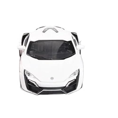1 32 Für Lykan Hypersport Super Auto Simulation Druckguss Metalllegierung Modellauto Sammlung Sound Light Pull Back Spielzeug Druckgussmodelle Motorfahrzeuge(White) von DUEVEL