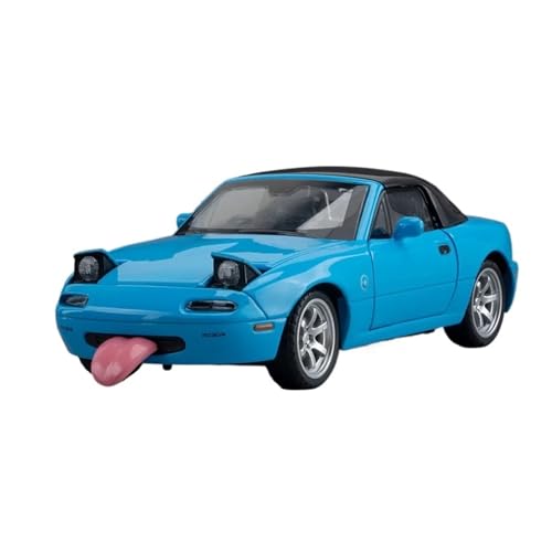 1 32 Für Mazda MX-5 Legierungs-Sportwagenmodell Druckguss-Metall Süßes Auto-Fahrzeugmodell Hohe Simulation Klang- Und Lichtkollektion Druckgussmodelle Motorfahrzeuge(Blau) von DUEVEL