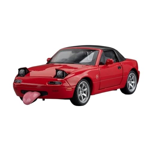 1 32 Für Mazda MX-5 Legierungs-Sportwagenmodell Druckguss-Metall Süßes Auto-Fahrzeugmodell Hohe Simulation Klang- Und Lichtkollektion Druckgussmodelle Motorfahrzeuge(Rot) von DUEVEL